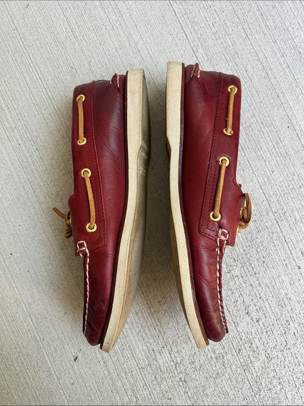 Sperry Top-Sider Gold Cup Dark Red Burgundy Leather Boat Shoes with Tan Laces 11 - Picture 7 of 11